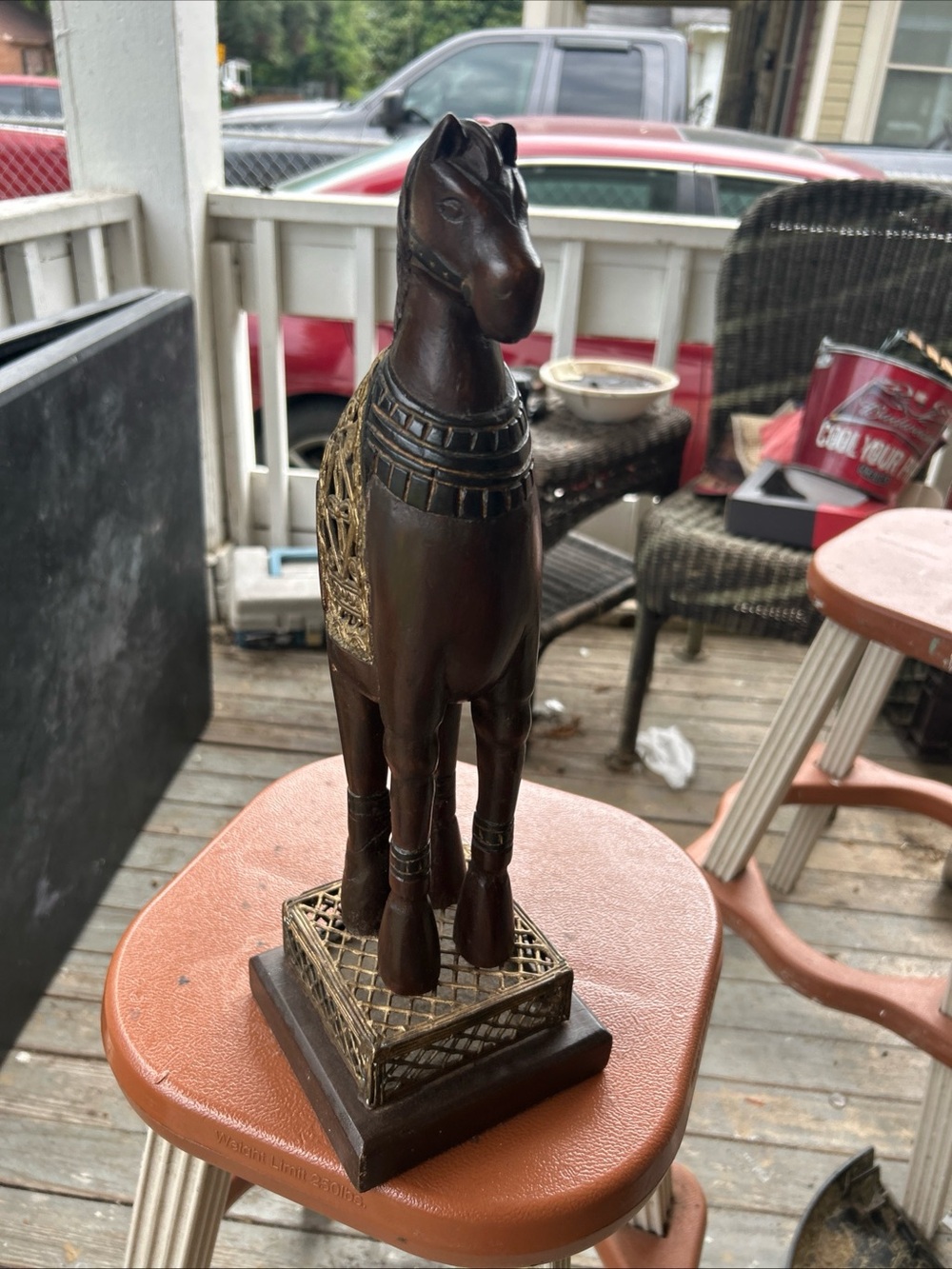 Vintage Asian wooden carved horse